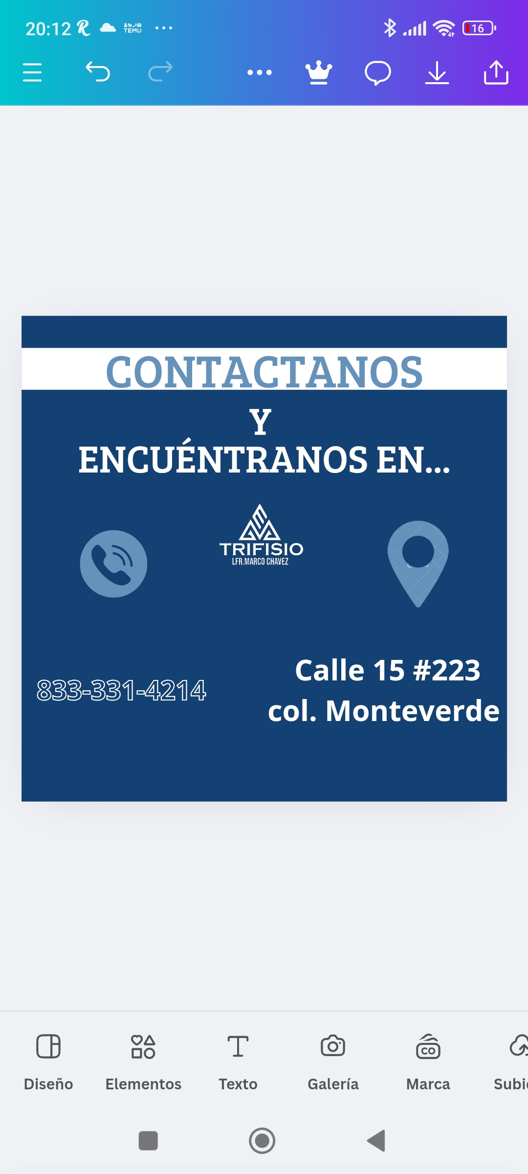Instalaciones del consultorio de L.F.R. Marco Chávez